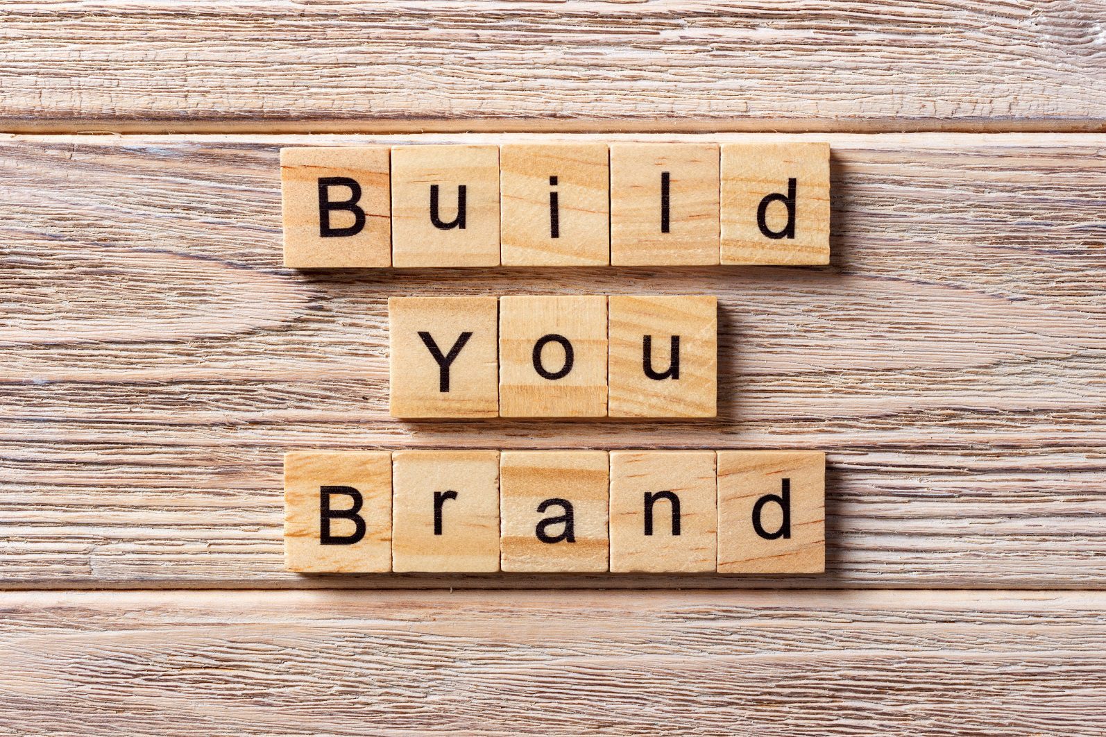 build your brand on wooden blocks