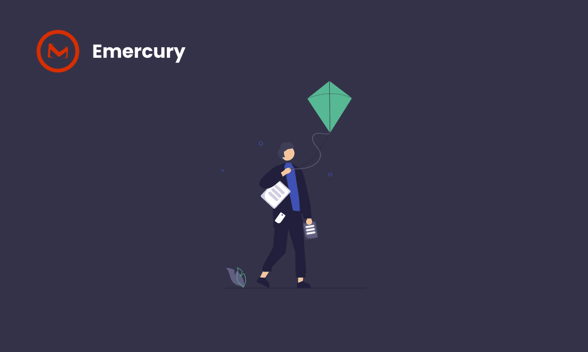 a person holding an envelope in one hand, and flying a kite with the other. Symbolically representing what email marketing for small businesses